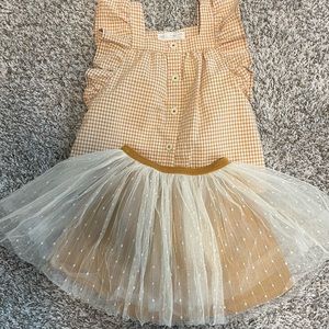 Zara girls skirt and shirt matching outfit
